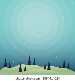 Beautiful Winter Landscape Vector Illustration design