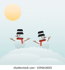 Beautiful Winter Landscape Vector Illustration design