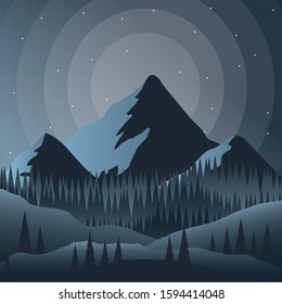 Beautiful Winter Landscape Vector Illustration design
