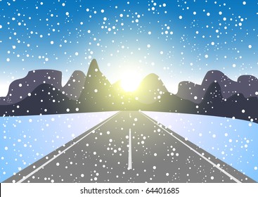 Beautiful winter landscape. Vector illustration