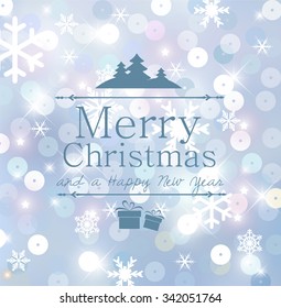 Beautiful winter light blue - white sparkling background vector