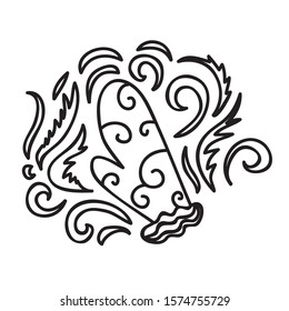 Beautiful winter mitten. Vector illustration