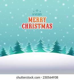 Beautiful winter nature view background for Merry Christmas celebration. 