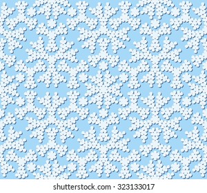 Beautiful winter seamless background with snowflakes. Vector illustration.