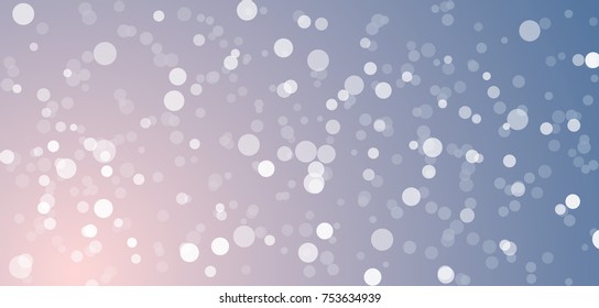 Beautiful winter sky with snow falling. Vector christmas background effect