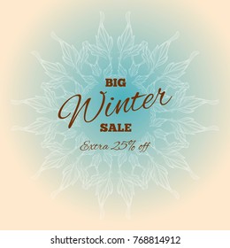 Beautiful winter square background for advertising discounts and sales.