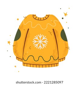 Beautiful winter sweater. Vector illustration isolated on white background