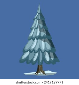 Hermosa ilustración vectorial de árbol de invierno