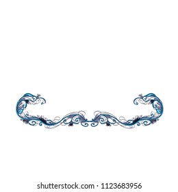 Beautiful winter vector floral frame or border isolated on white