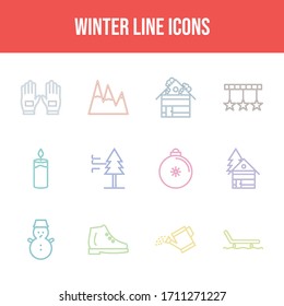Beautiful Winter vector icon set