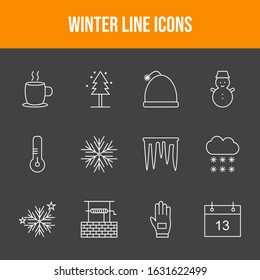 Beautiful Winter Vector Icons Set	