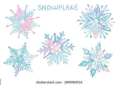 Beautiful winter vector snowflakes and ice flowers