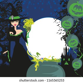 beautiful witch on a party