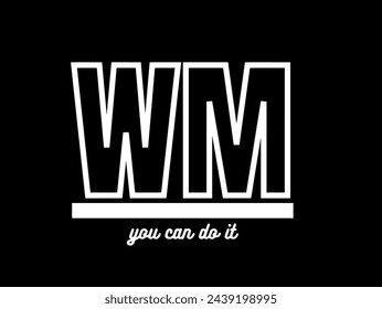 the beautiful wm logo  design 