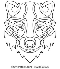 Beautiful wolf tattoo.Vector wolf's head as a design element on isolated background