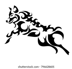 Beautiful wolf tattoo.Vector wolf's head as a design element on isolated background