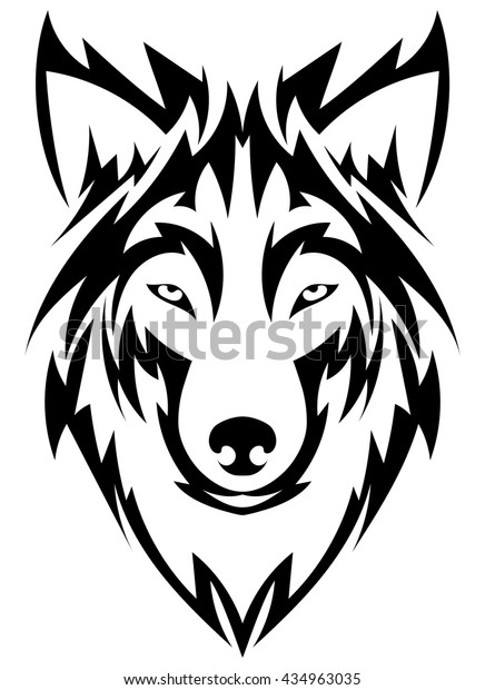 Beautiful Wolf Tattoovector Wolfs Head Design Stock Vector (Royalty ...