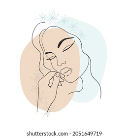 Beautiful woman. Abstract botanical composition. Vector illustration.