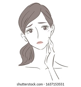 Beautiful woman with aging troubles