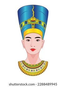 Beautiful woman in ancient Egypt drawing in cartoon vector