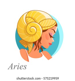 Beautiful Woman As Aries Zodiac Sign.