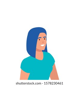 beautiful woman avatar character icon vector illustration design