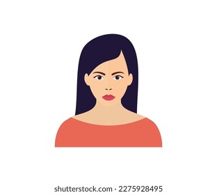 Beautiful woman avatar character icon. User member, People icon in flat style. Business people. Avatar, user, female, person, young, women, feminine, dame vector design and illustration.
