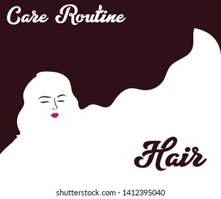 beautiful woman background illustration.negative space,for hair care ,saloon ,beauty 