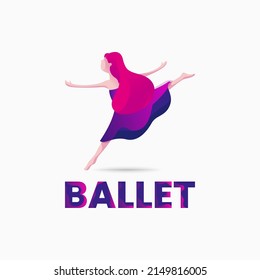 beautiful woman ballet illustration. modern, elegant and fresh. colorful