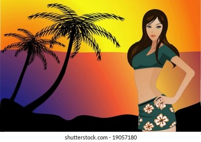 Beautiful Woman in Beach