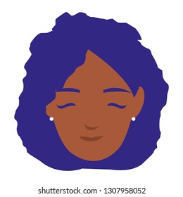 beautiful woman black head character