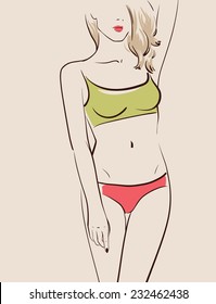 beautiful woman body in bikini vector illustration eps 10