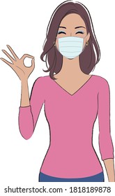 A beautiful woman with brown skin wearing face mask