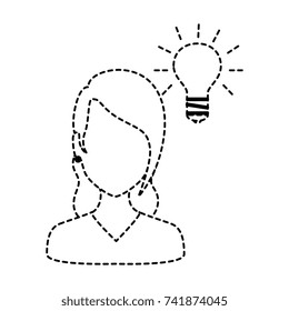 beautiful woman with bulb avatar character