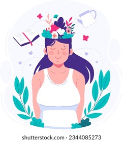 Beautiful woman with calm mind
