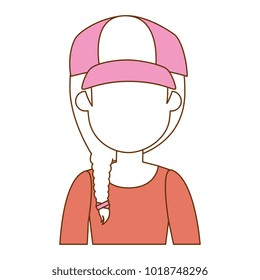 beautiful woman with cap avatar character