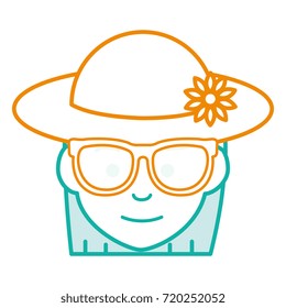 beautiful woman with cap tourist avatar character