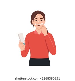 Beautiful woman cares for her facial skin. Girl applies cream to her face. Self-care concept. Morning routine. Lady with a jar of cream in hands. Flat vector illustration isolated on white background