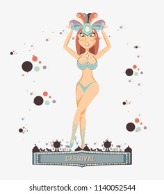 beautiful woman carnival character