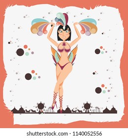 beautiful woman carnival character