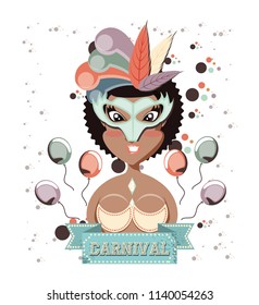 beautiful woman carnival character