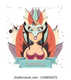 beautiful woman carnival character