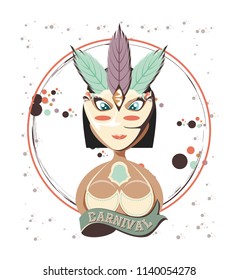 beautiful woman carnival character