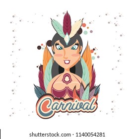 beautiful woman carnival character