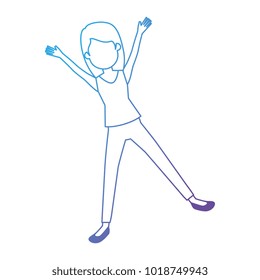 beautiful woman celebrating avatar character