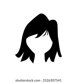 Beautiful woman cool hairstyle vector symbol