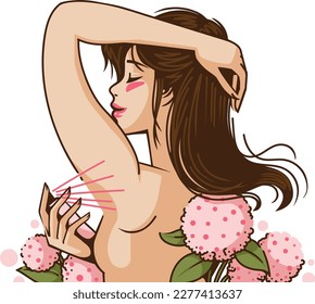 beautiful woman with deodorant vector