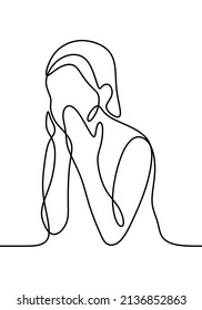 beautiful woman  drawwing line art