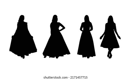 beautiful woman in dress Silhouette