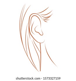 Beautiful woman ear style sketch vector illustration